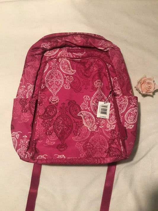 Vera Bradley Laptop Backpack Stamped Paisley Pink 22374-H97 Everyday Style