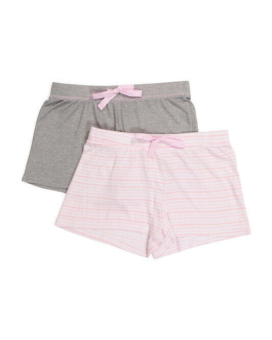 LAURA ASHLEY 2pk Stripe And Solid Pj Shorts Size L