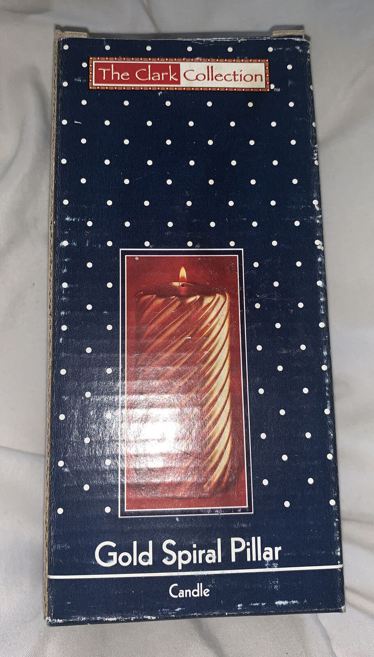 The Clark Collection Gold Spiral Pillar Candle