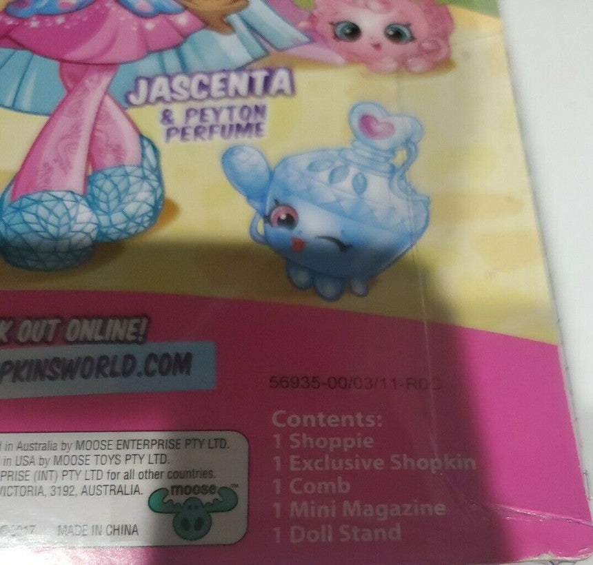 Shopkins Shoppies Jascenta doll with Peyton Perfume accessory in original packaging