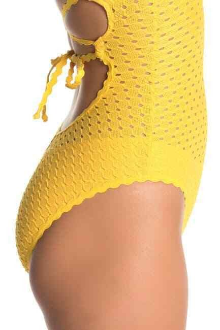 ROBIN PICCONE Chira V-neck One-piece Swimsuit Size 6 Sun Glow