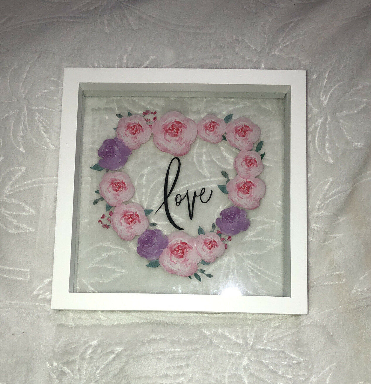 Love In The Air Floral Shadow Box 9” X 9”