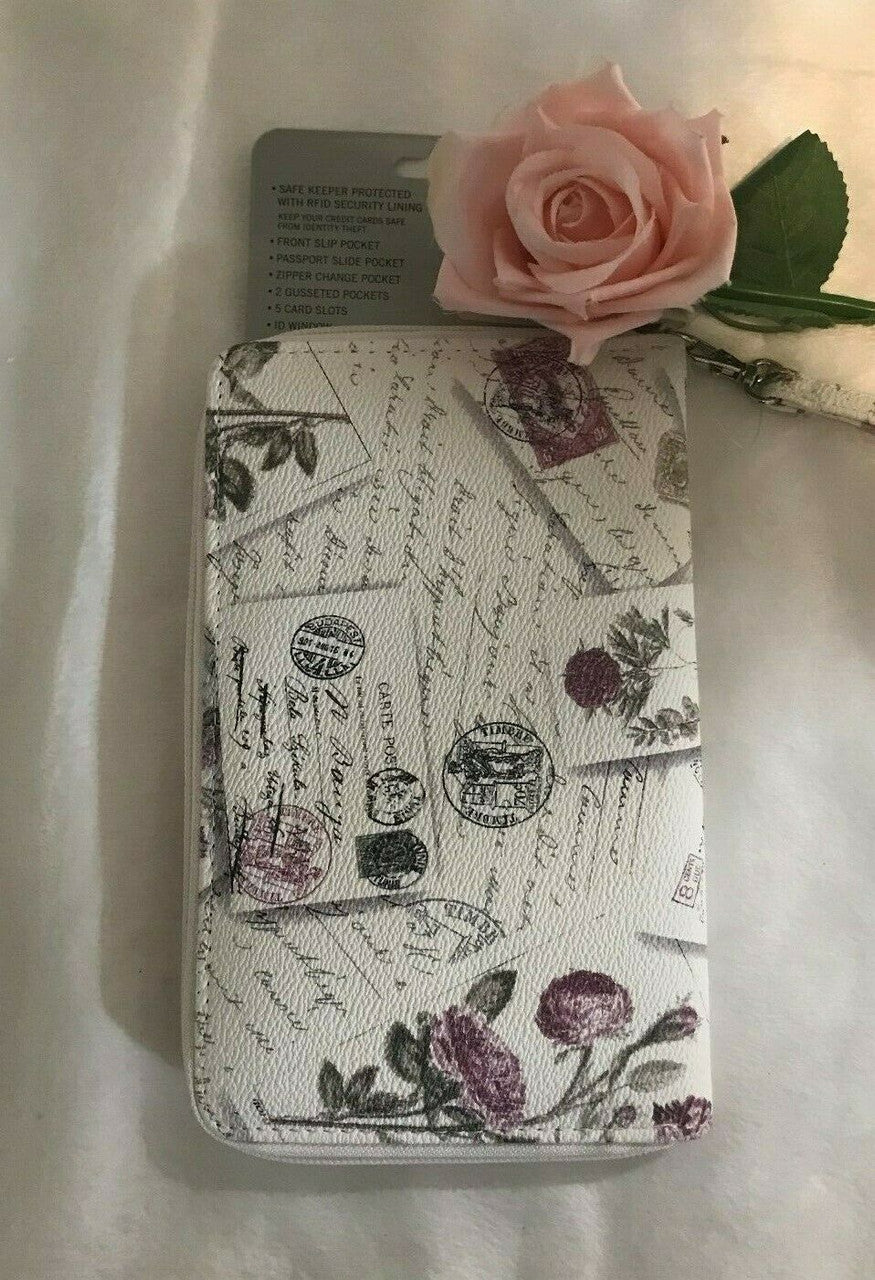 Jessica McClintock 2 Pcs Set Passport Cover & Travel Wallet RFID Protection