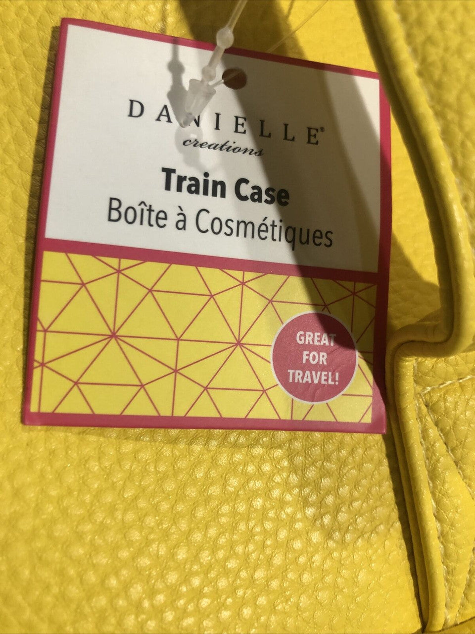 Danielle Creations Train Travel Organizer Cosmetics Case Pink Yellow