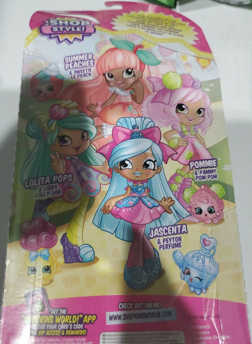 Shopkins Shoppies Jascenta doll with Peyton Perfume accessory in original packaging