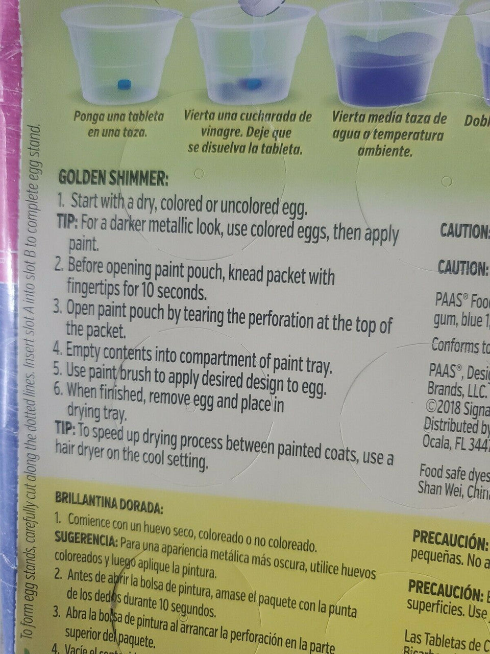 Easter Egg Decorating Kit Lot of 2 packages Golden Shimmer PAAS & Creatology