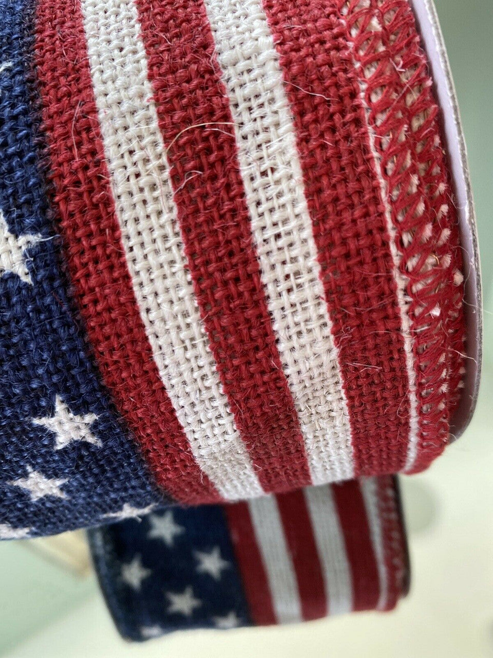 Tommy Bahama US American  Flag Decorative Ribbon Spool 10yds 4” Wide