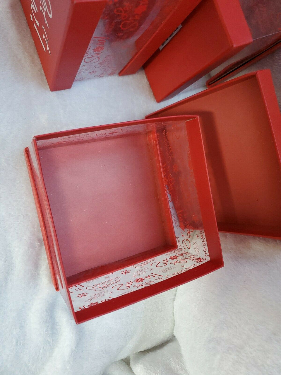 Let it Snow Box  Christmas Gift Boxes Winter Holiday New Year  Lot of 3