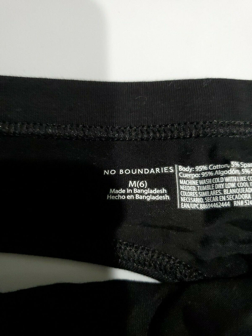 No Boundaries Women Cotton Thong Panty Black M ( 6 )