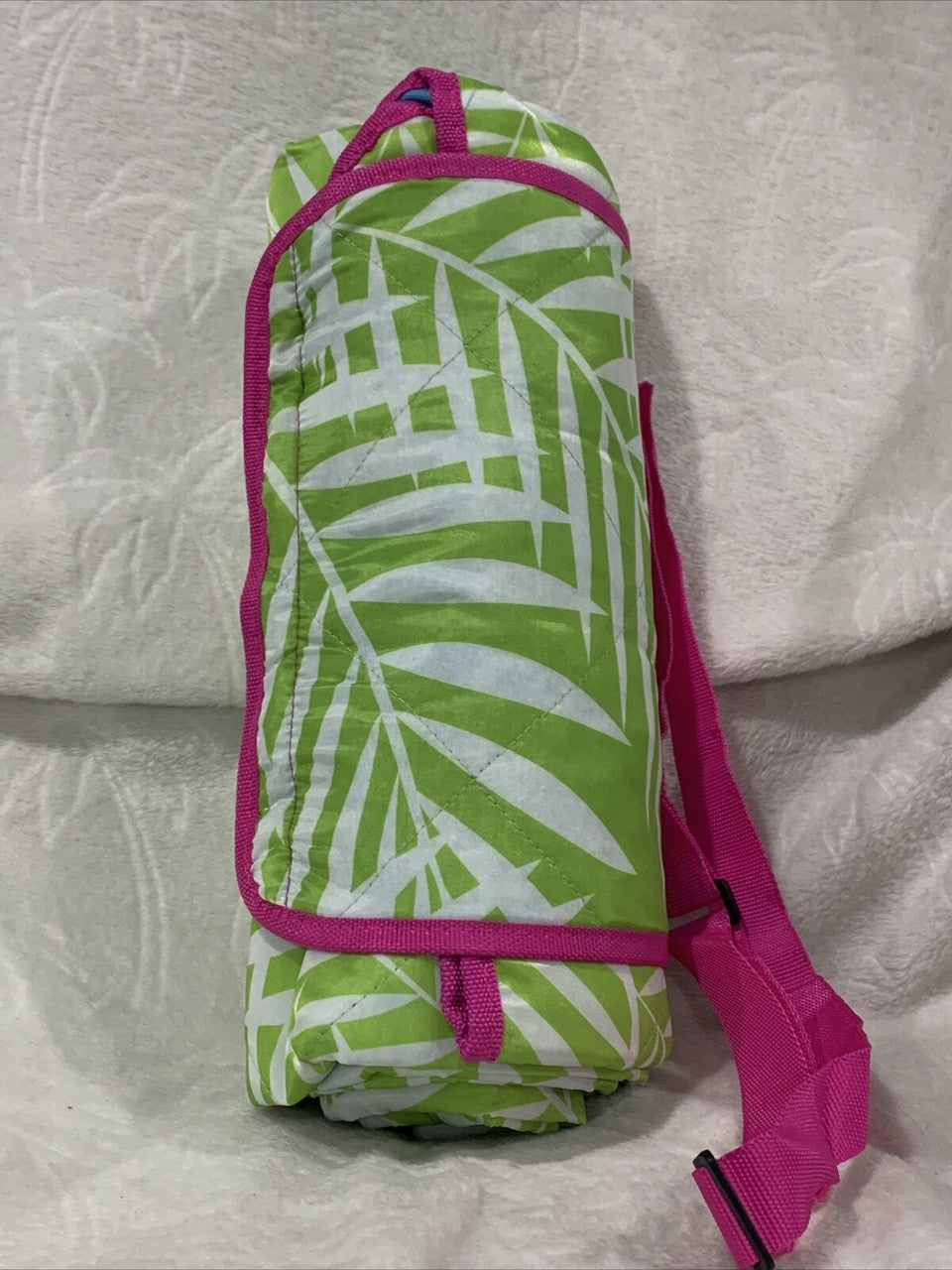 Garden Party Outdoor Picnic Blanket Palm Tree Multicolor Water Resistant 50”x60”