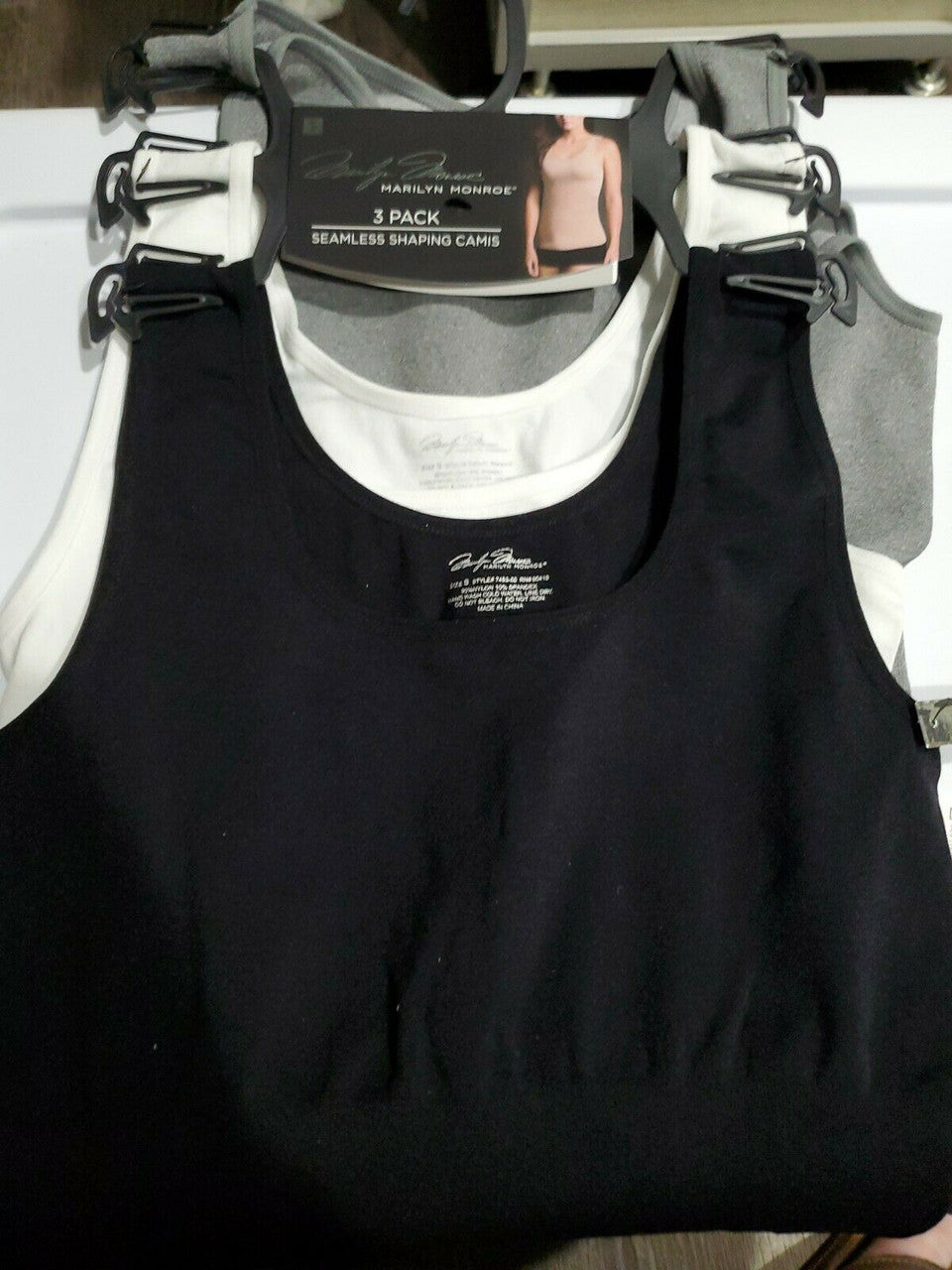 Marilyn Monroe Shaping Smoothing Seamless Camis Set S white gray black