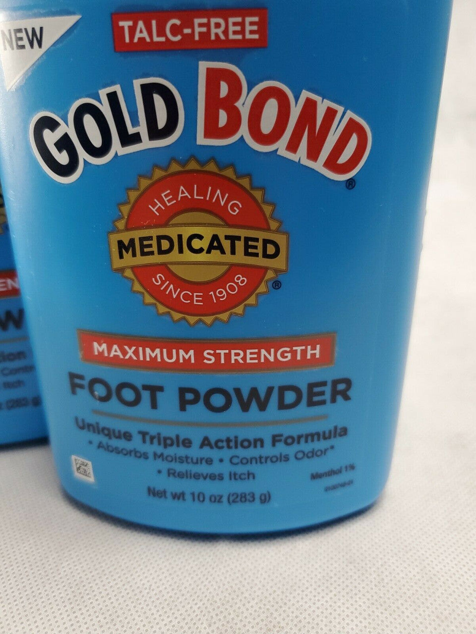Lot of 2 Gold Bond Medicated Talc-Free Foot Powder 10oz MaxStrength Odor Control