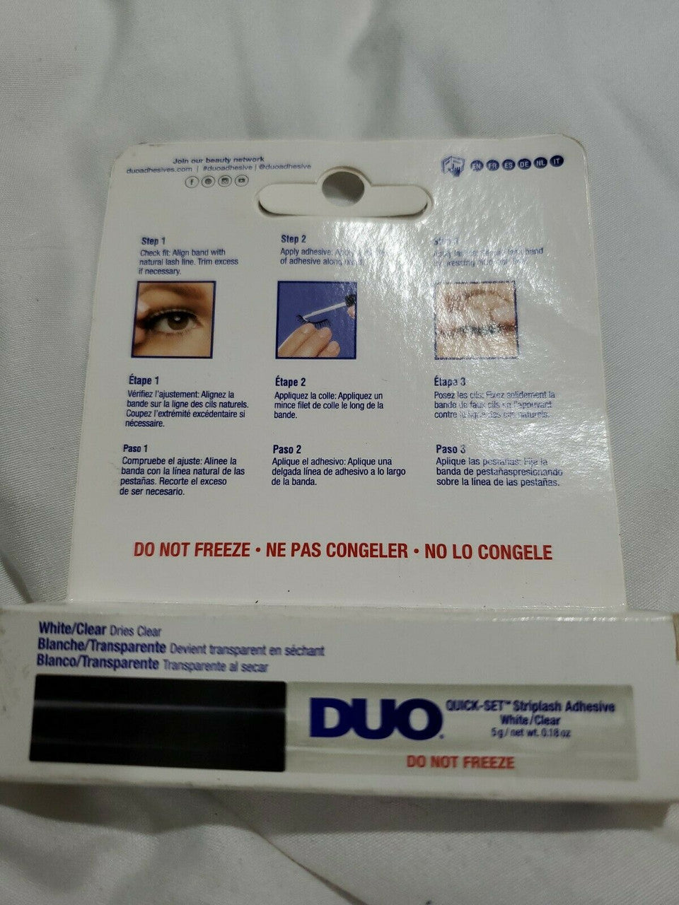 1 DUO Quick Set Striplash Adhesive Eyelash glue " 5g White / Clear "  *Joy's*