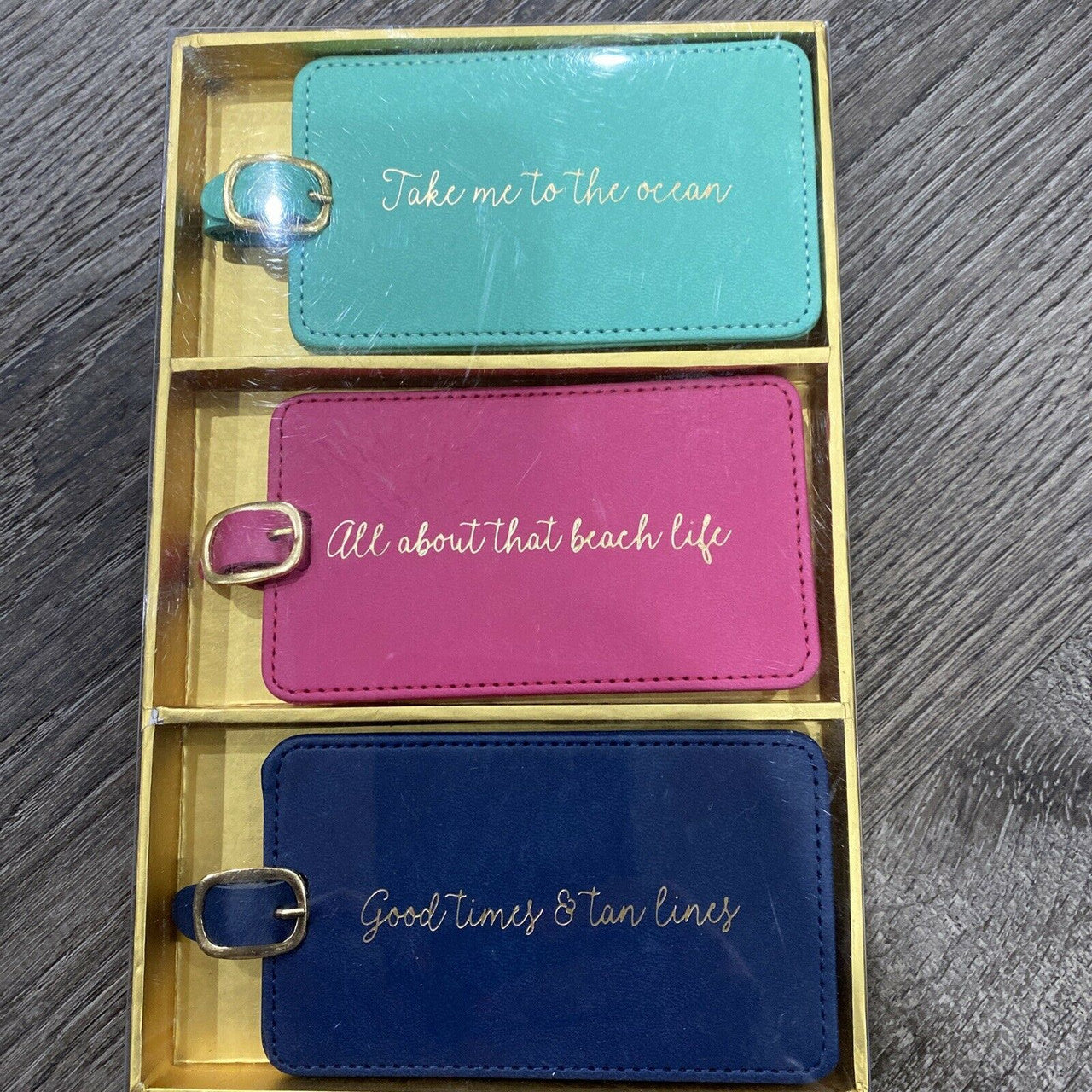 Eccolo Luggage Tag Gift Set of 3 Take me to the Ocean Beach Life Good Times