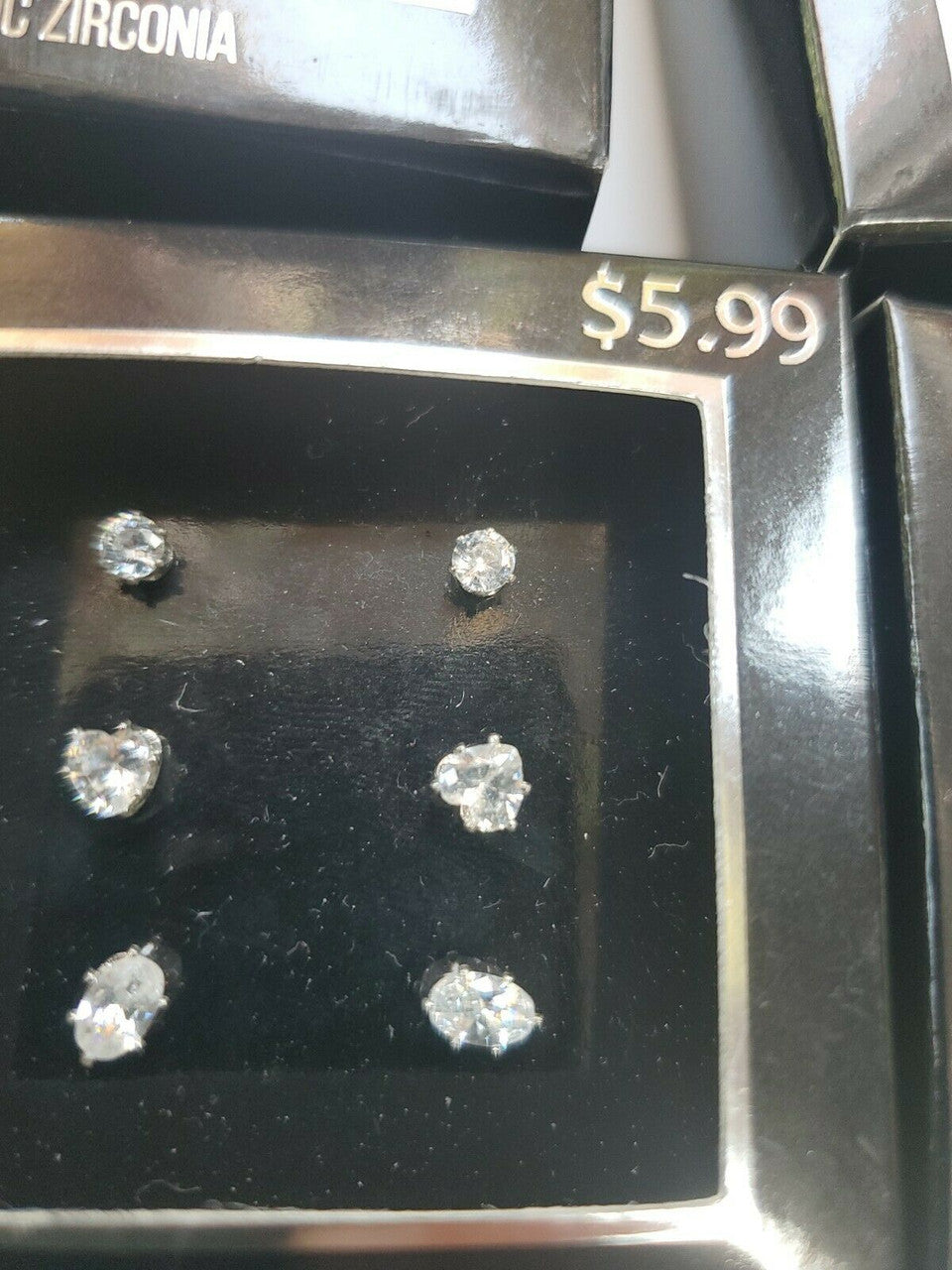 Cubic Zirconia Crystal Round Necklace Earrings Costume Jewelry Sets of 6pc