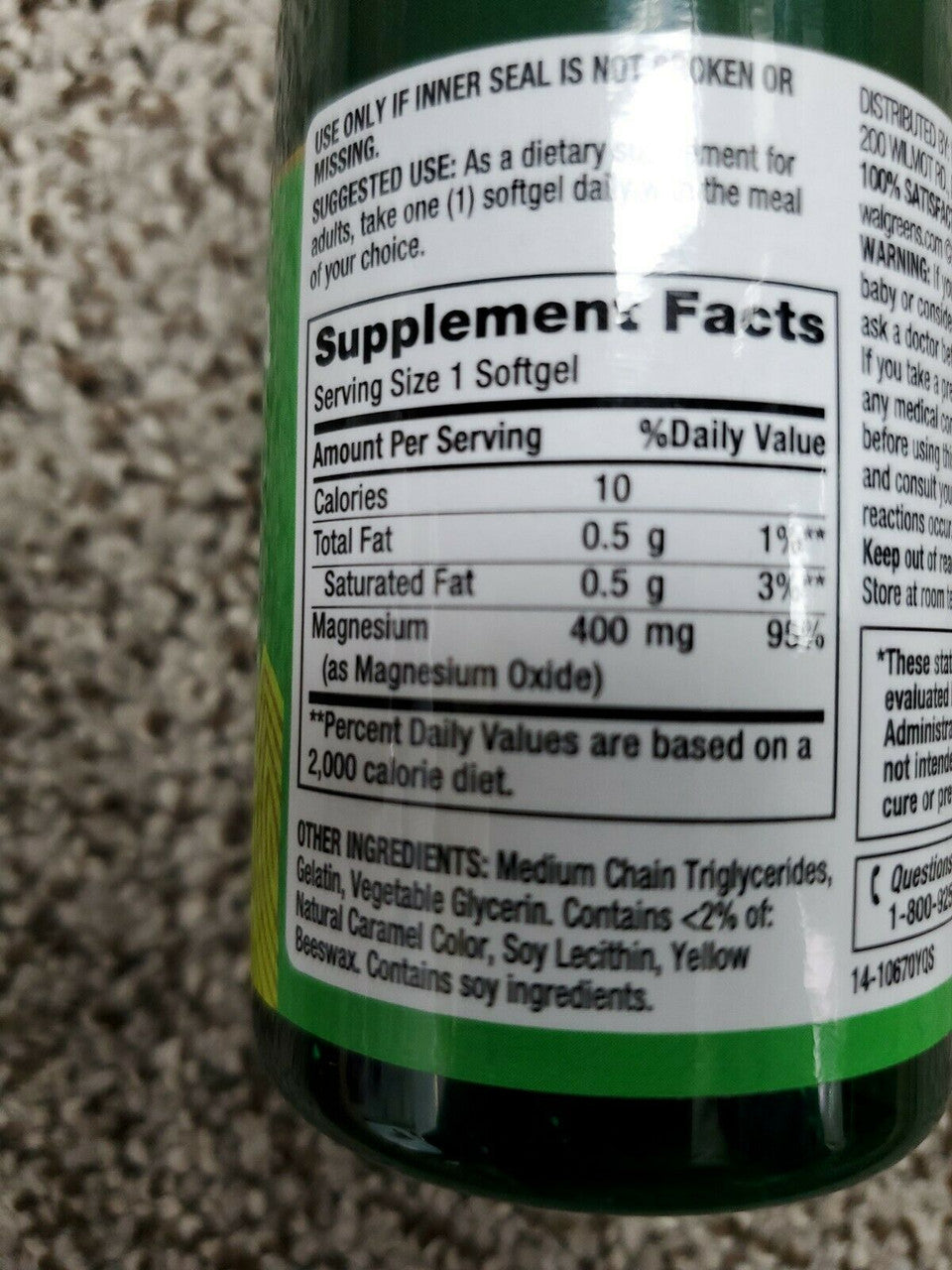 Finest Nutrition Magnesium 400 mg 60 Softgels EXP: 11/23