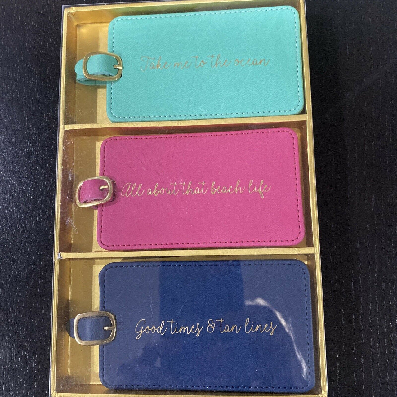 Eccolo Luggage Tag Gift Set of 3 Take me to the Ocean Beach Life Good Times
