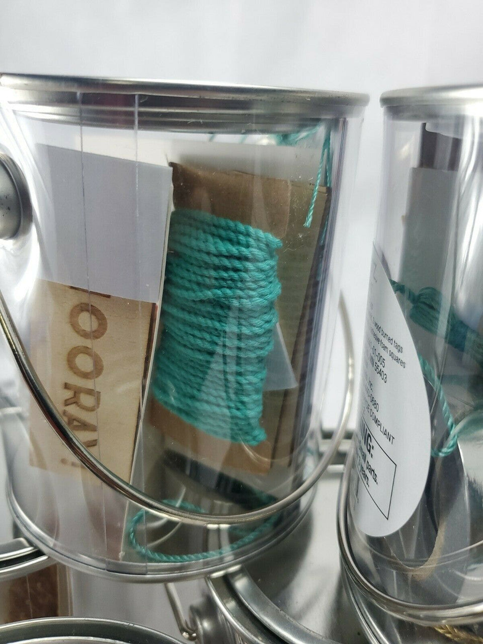 Spritz Craft Can Tag Kit Tassels Burned Tags-String-Tape Gold Silver Lot 6 cans