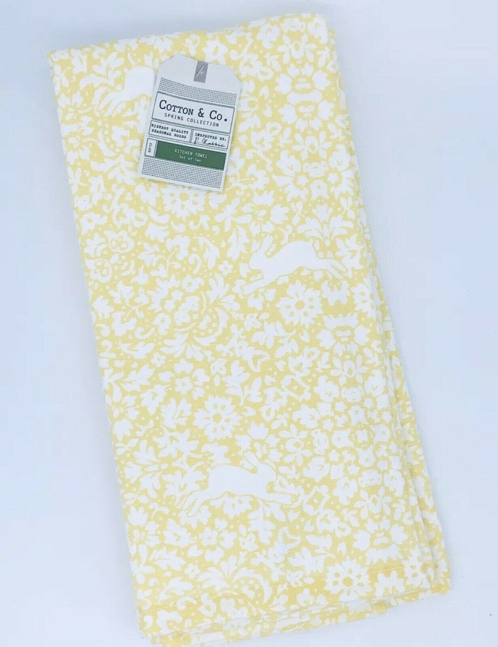 COTTON & CO. Spring Collection SET OF TWO 100% Cotton Kitchen Towels