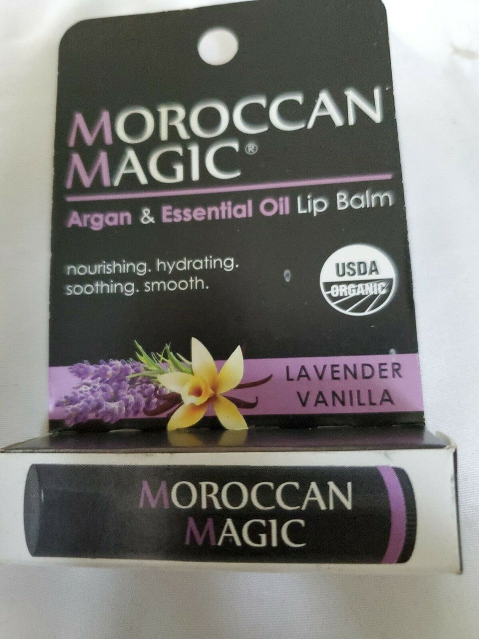 Moroccan Magic Argan & Essential Oil Organic Lip Balm - LAVENDER VANILLA