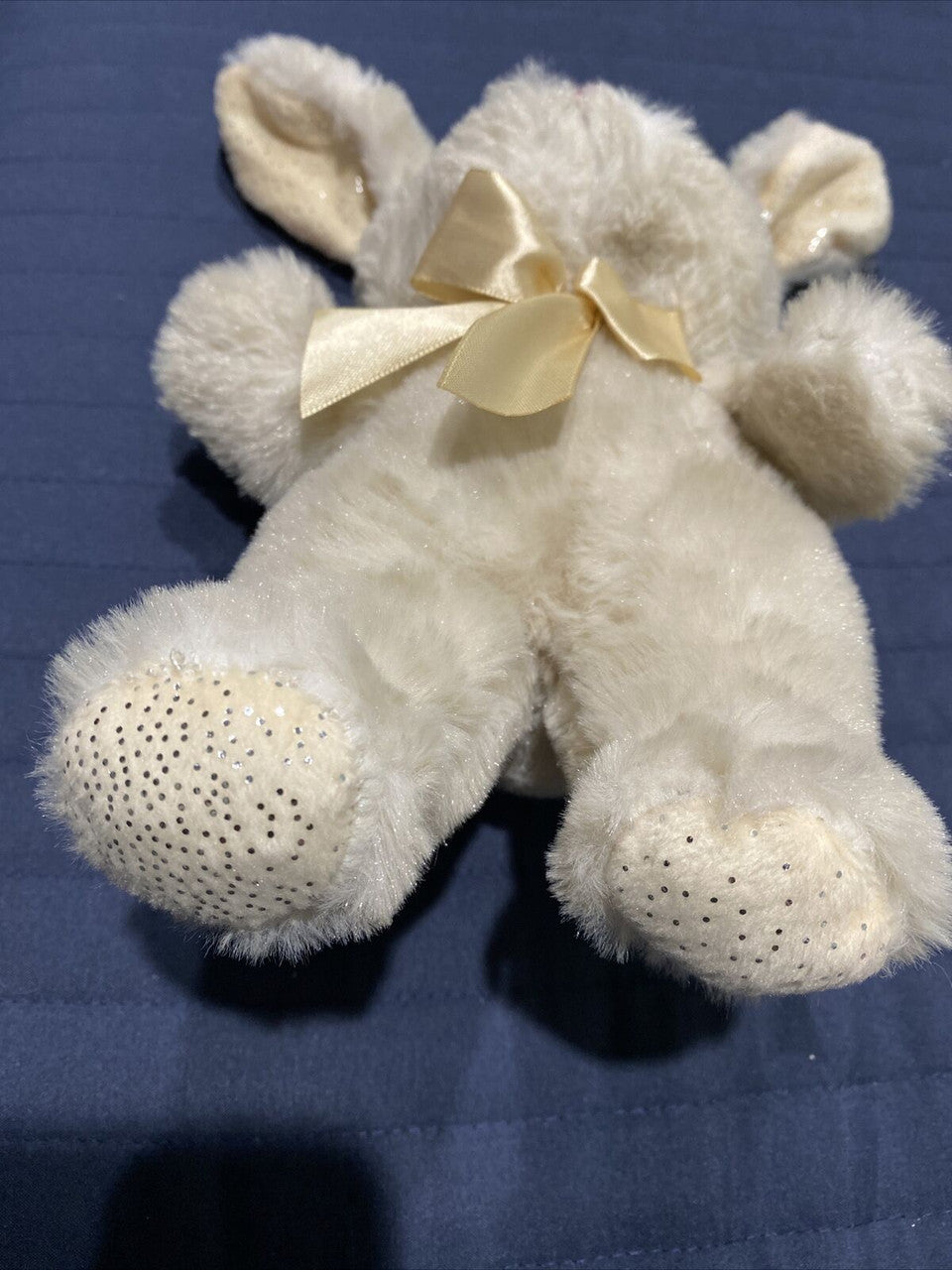 Light Brown W Glitter Plush Bunny Rabbit 10”
