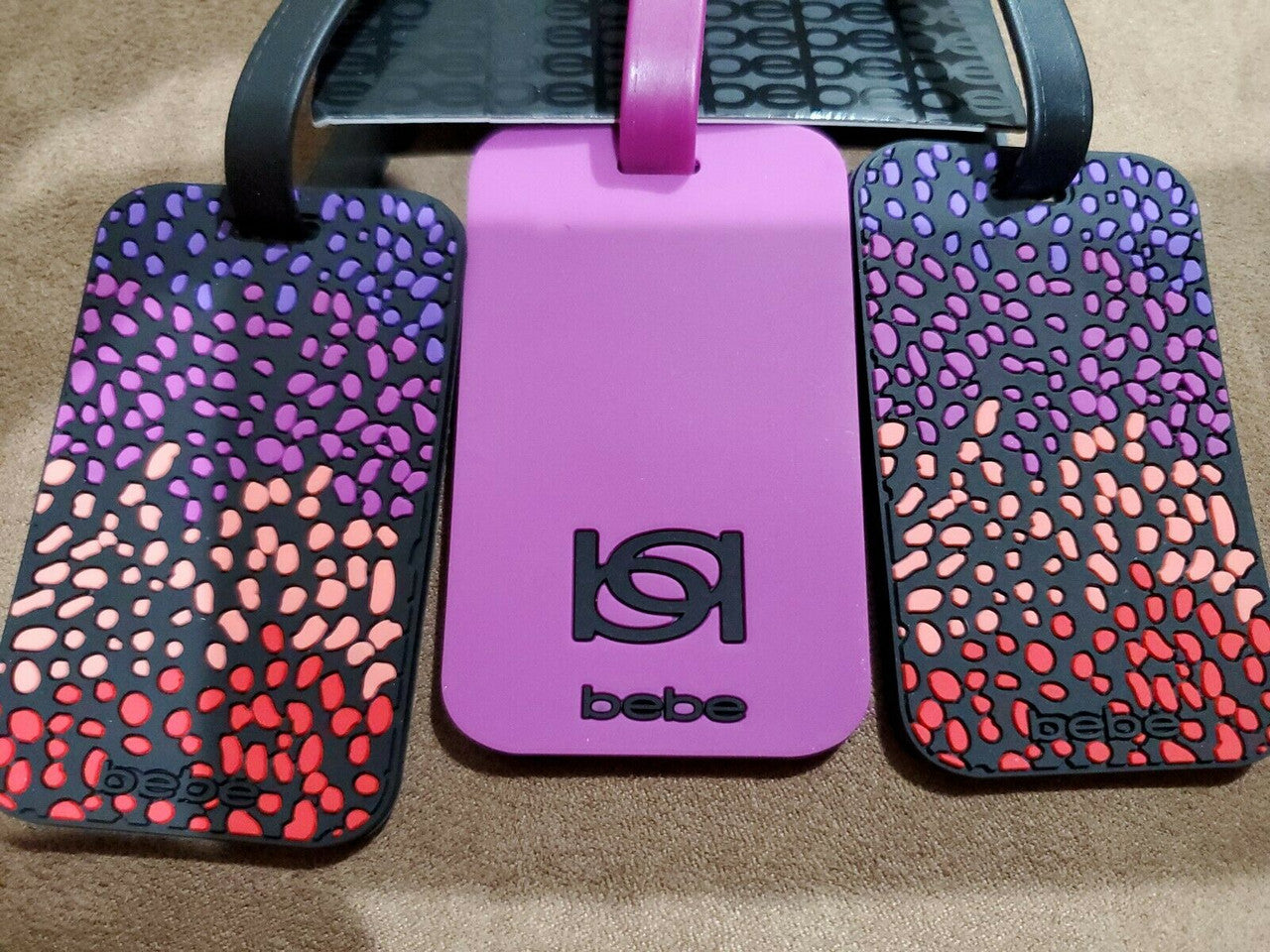 BEBE 3-Pack Luggage ID Tags Silicone Set of 3 BB-2626 2x3.5