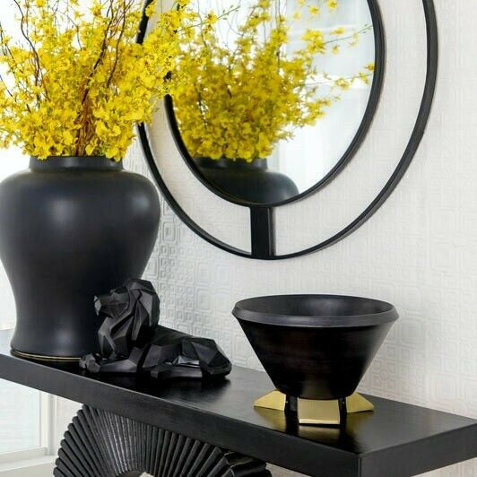 SAGEBROOK HOME 12" Wooden Bowl With Metal Legs