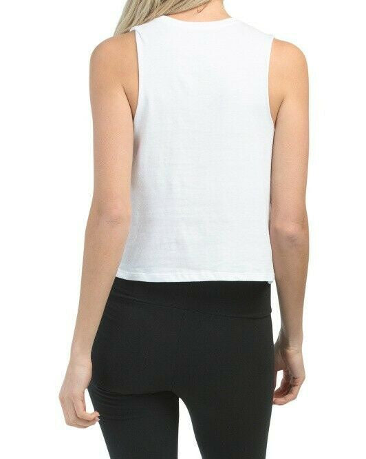 Calm Mind Strong Heart Sleeveless Crop Top  M white MIKEN Flow