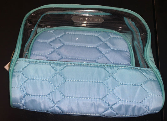 Aimee Kestenberg Set Of 3 Blue Ombre Diamond Quilt
