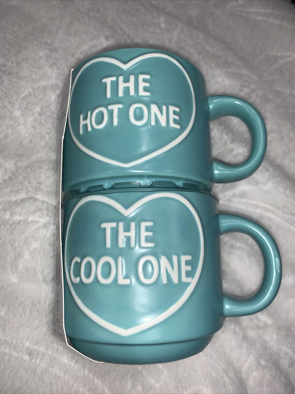 Season Of Love “The Hot/Cold One” Stackable Mug 2 Piece Set Teal