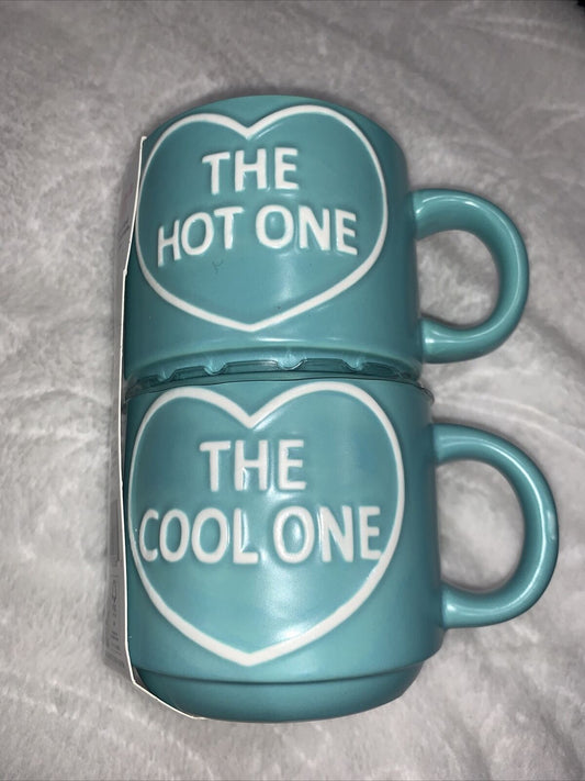 Season Of Love “The Hot/Cold One” Stackable Mug 2 Piece Set Teal