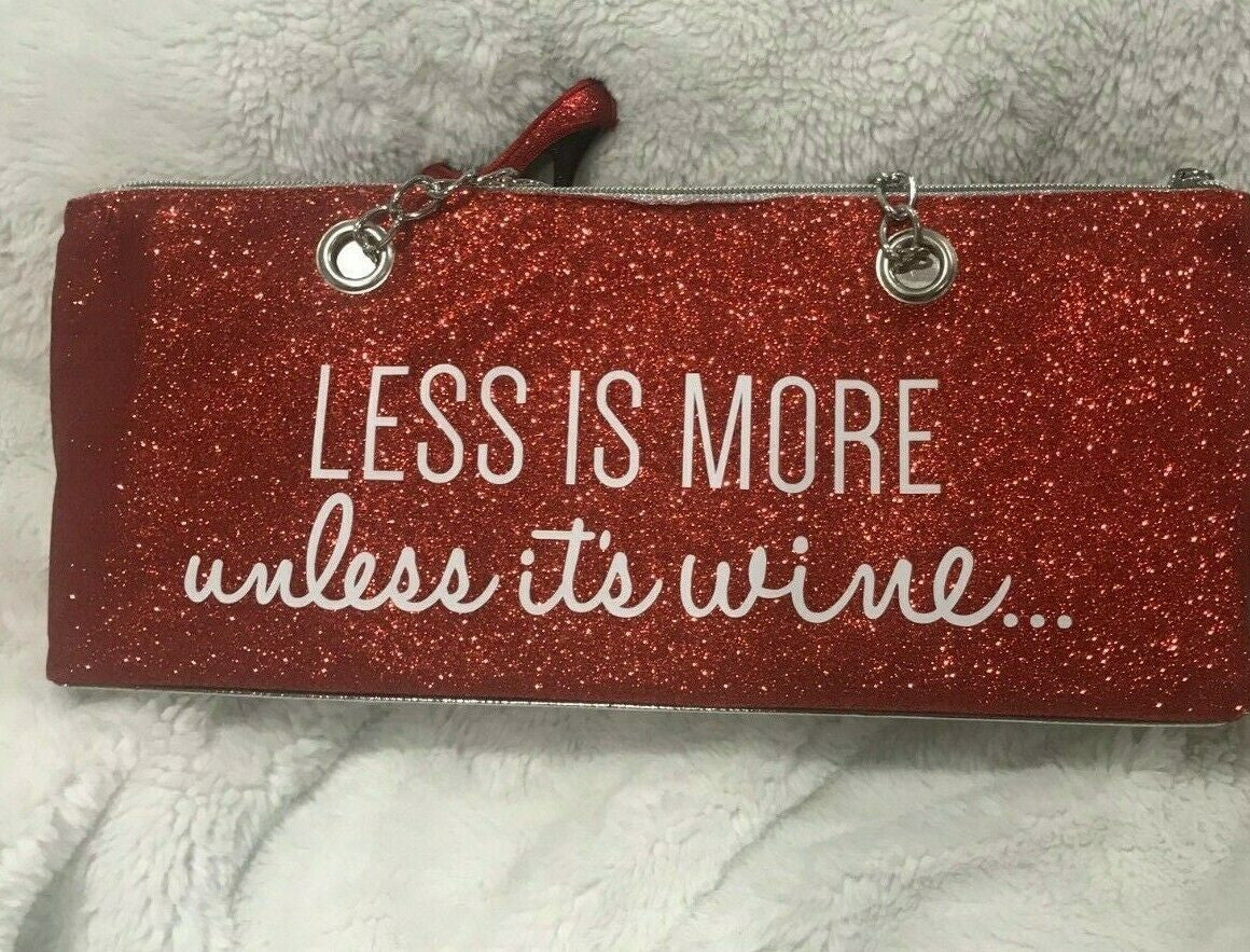 Wild Eye Insulated Wine Bag Clutch VARIATIONS sparkle red gold Christmas XMAS
