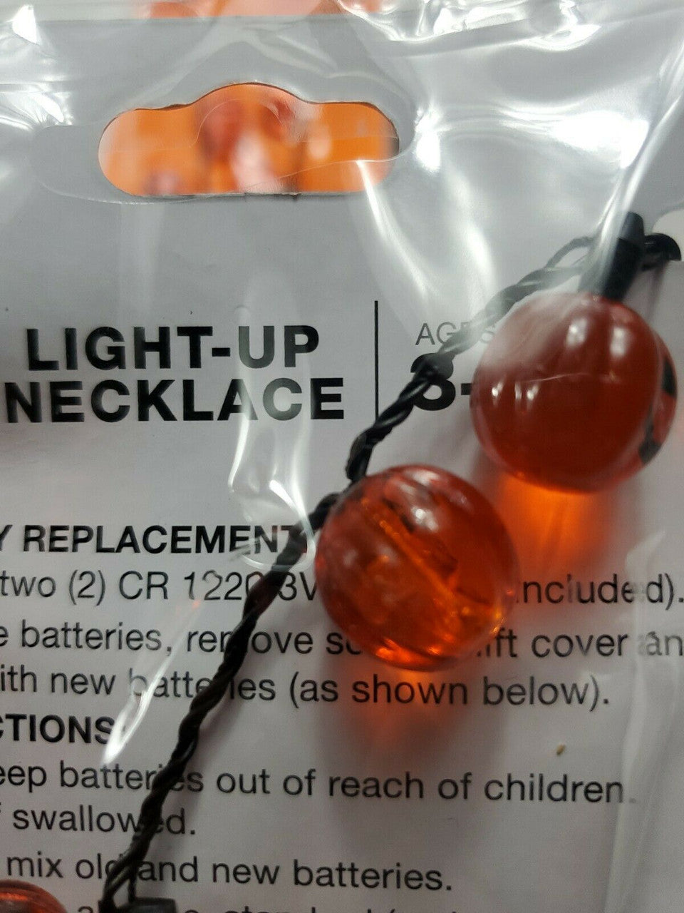 Happy Halloween Light-Up Jack-o'-Lantern Necklace 33 in Pumpkin Spooky Lot Of 2
