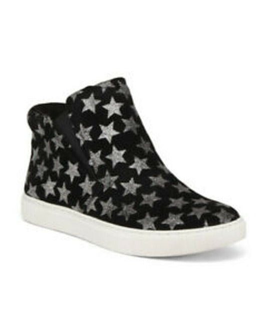 Leather Hightop Sneakers US 5.5 silver Stars KALVIN KENNETH COLE NEW YORK