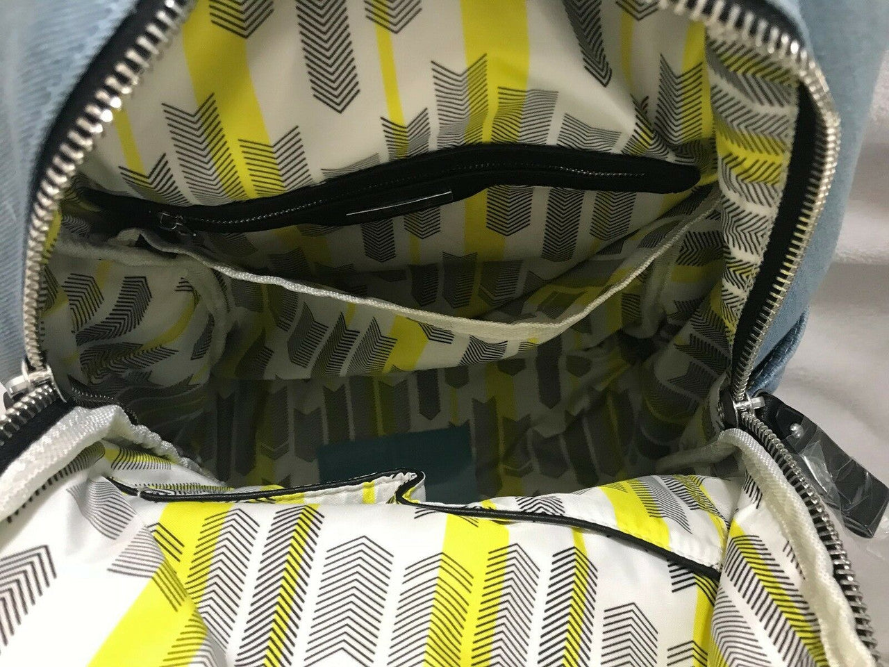 MMS Design Studio Denim Backpack with Studded Pocket Style