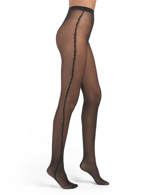 Wolford Sideline Tights Nylons Black / Black 14609 Sz XS