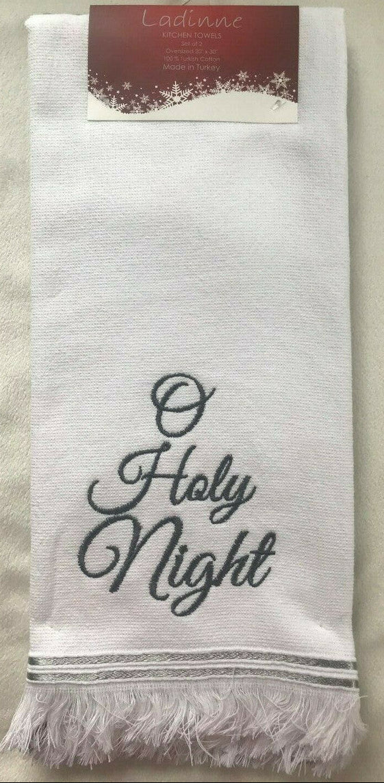 O Holy Night Christmas kitchen towels by Ladinne