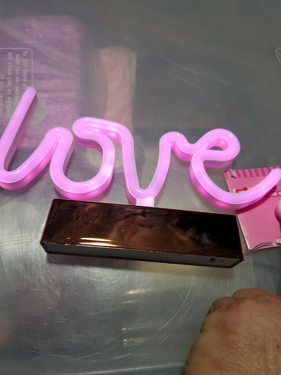 Love Is In The Air,  Love LED Sign Pink Lights Battery Operated  10"x6"