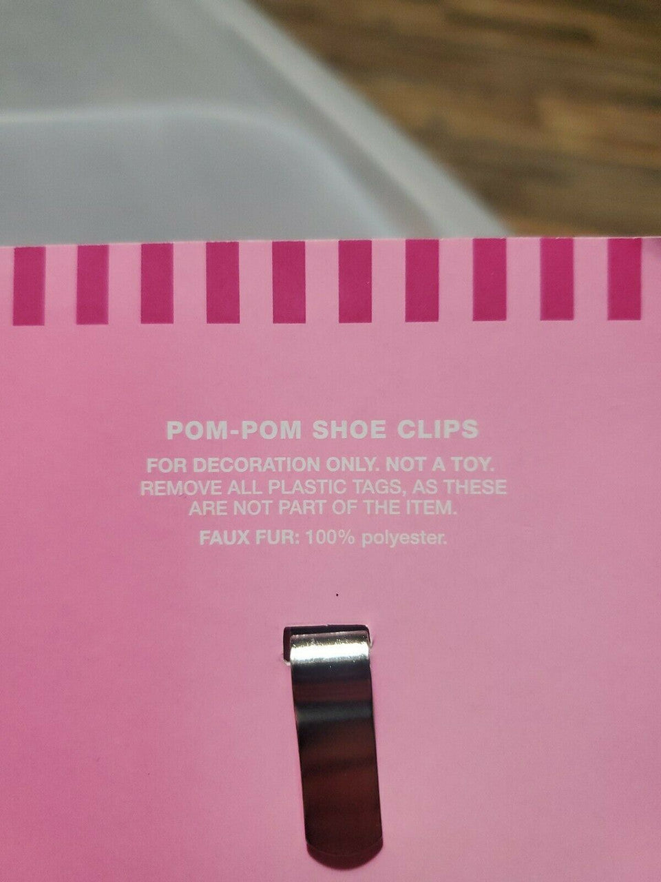 Love in the air Pom Pom Shoe Clips a Pair of Pink Puffs Faux Fur