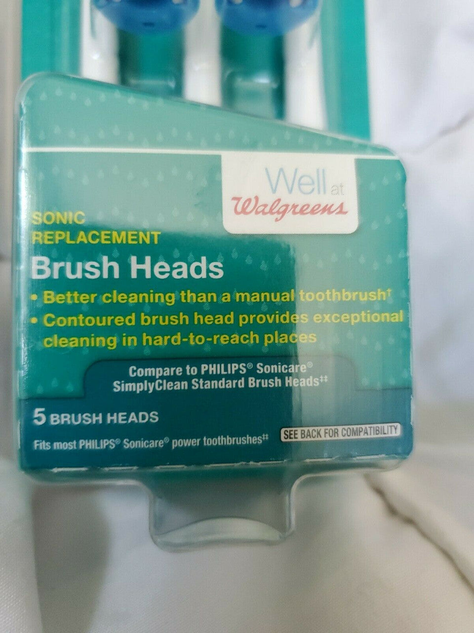 Walgreen 5x Sonic Replacement Brush Heads for Philips Sonicare - 931940