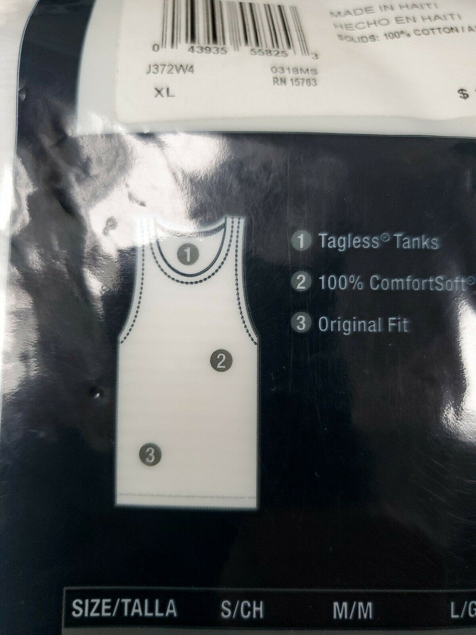 HANES Men's Comfortsoft Tanks  pack of 4 100% cotton Tagless