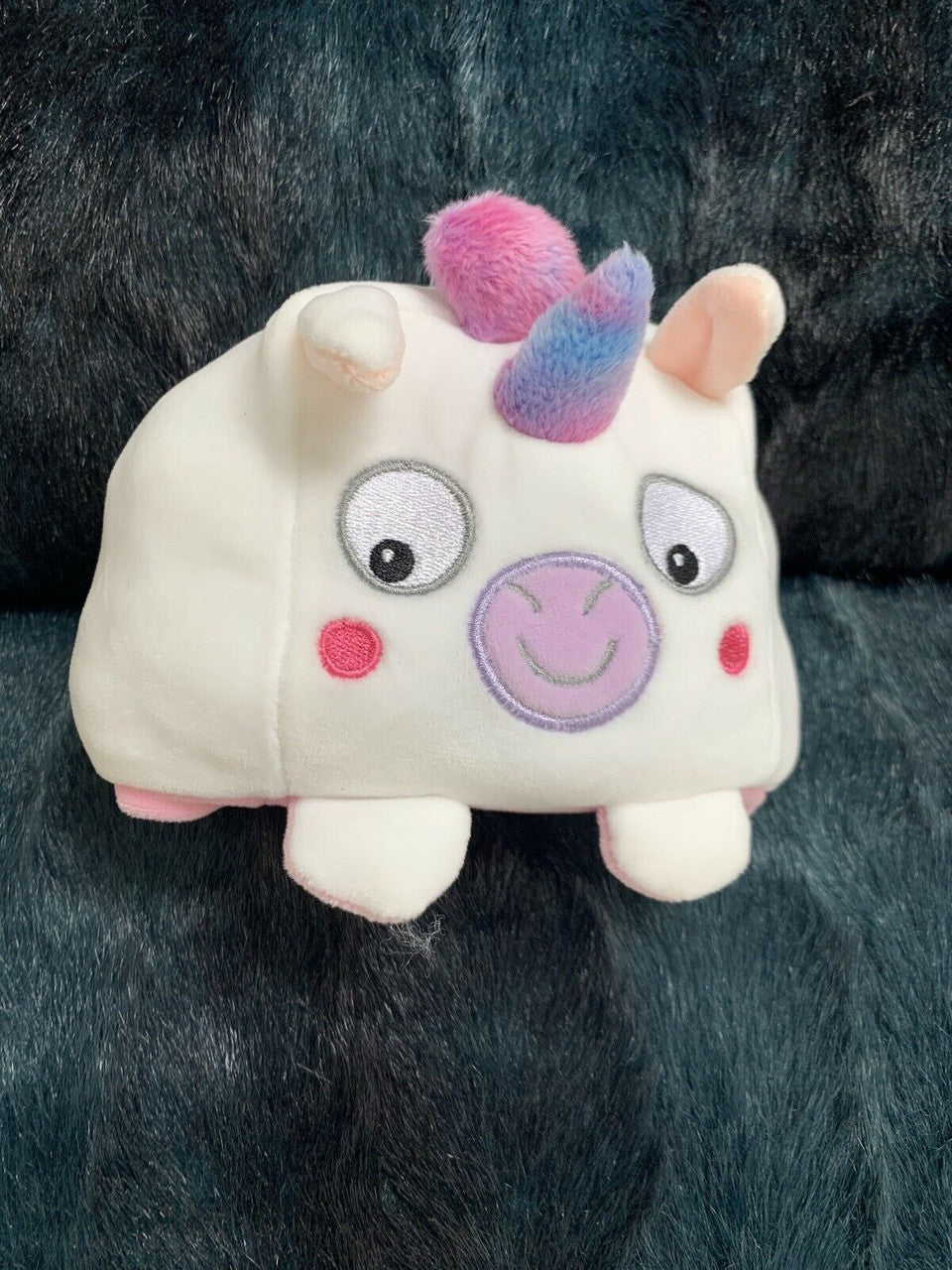 Rainbow Dreams Reversible Plush Character Pink And White
