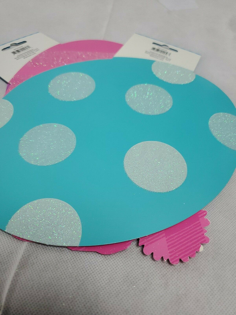 Easter Egg Cutouts Paper Colorful Egg Bunny Printed Glitter Pattern Lot of 12