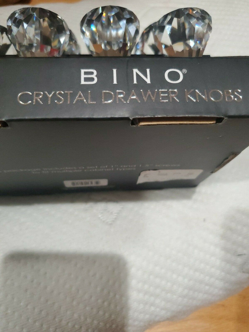 BINO Crystal BLing Cabinet Drawer Knobs Set of 12 Faceted Diamond Cut