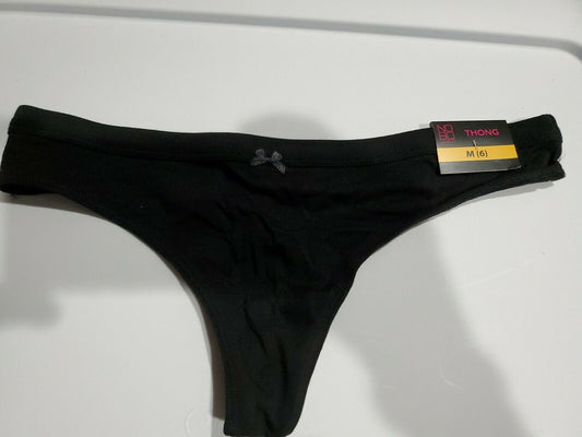 No Boundaries Women Cotton Thong Panty Black M ( 6 )