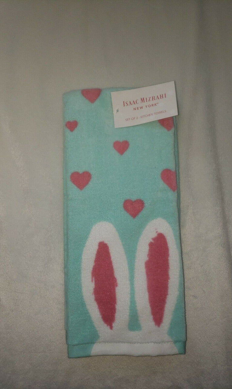 Issac Mizrahi Set Of 2 Kitchen Towels Bunny Ears