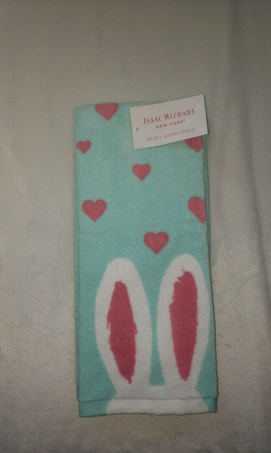 Issac Mizrahi Set Of 2 Kitchen Towels Bunny Ears