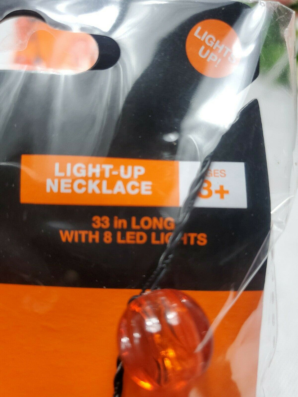 Happy Halloween Light-Up Jack-o'-Lantern Necklace 33 in Pumpkin Spooky Lot Of 2
