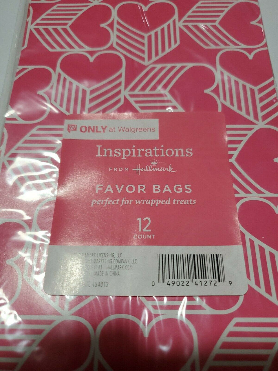 Inspirations by Hallmark 12 Valentines Favor Bags Heart XOXO