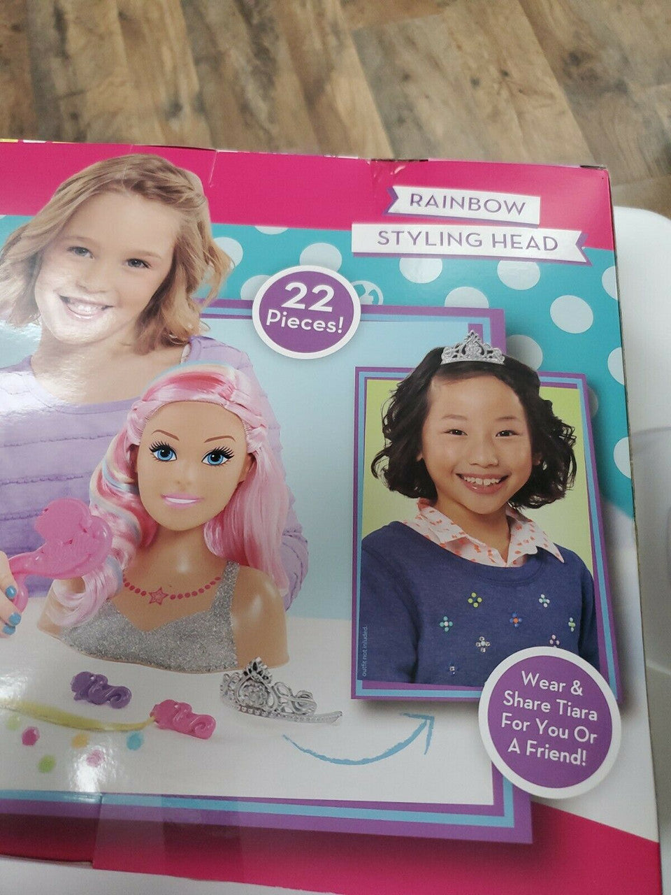 Barbie Dreamtopia Rainbow Styling Head 22 Piece Set Tiara Brush Curling Iron